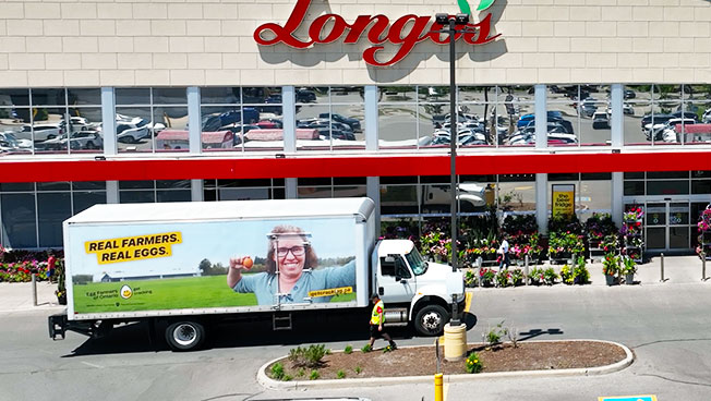 Truckside Ads for Egg Farmers travelling in Greater Toronto Area