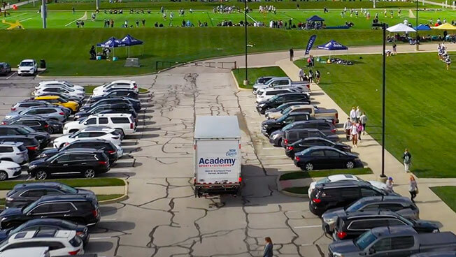 Mobile Billboard Advertising in Indianapolis for a new Academy Sports location opening