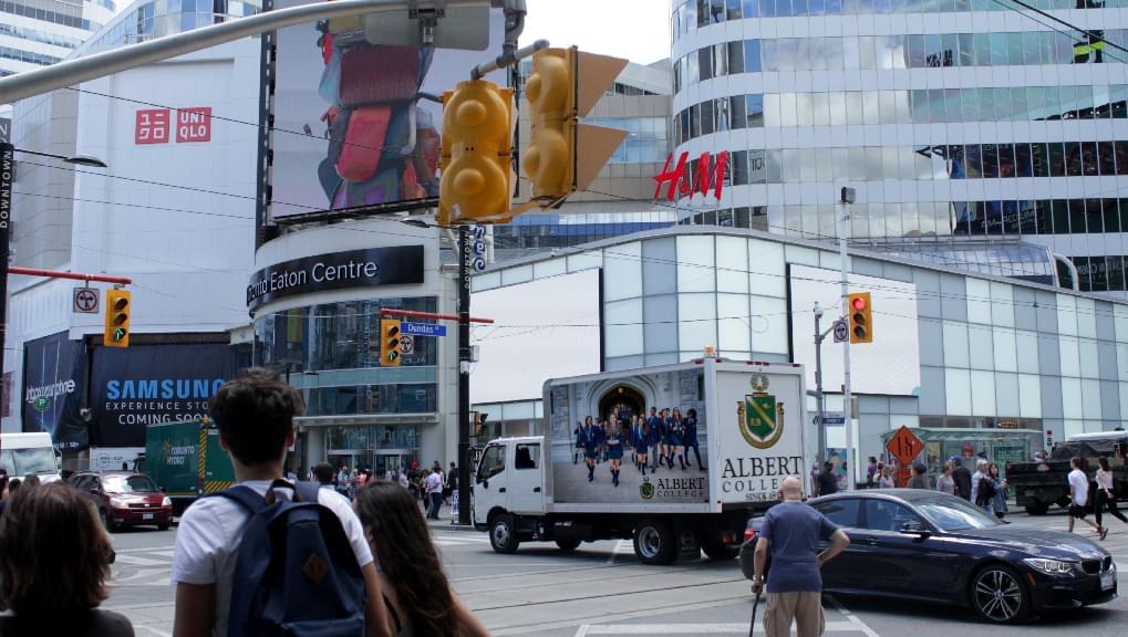 One Mobile Billboard for Albert College at Dundas Square in Toronto