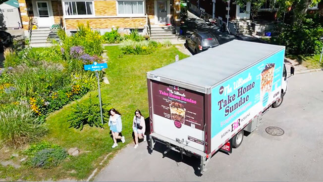 Mobile Billboard Campaign for Baskin Robbins in a residential neighborhood