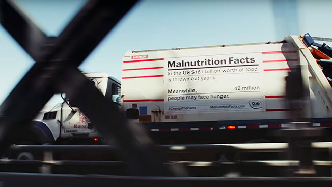 Garbage truck advertising to launched The Dole Malnutrition Facts campaign