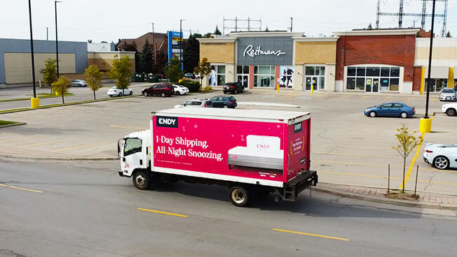 Mobile Ad for Endy travelling in Toronto.