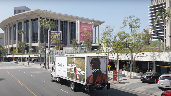 Truck Ads photo of Kotn carrying out a targeted OOH advertising campaign in Los Angeles.
