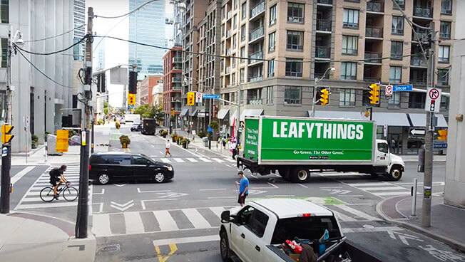 Photo of Leafythings doing a targeted Truckside Ad campaign
