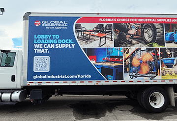 Truck Ads for Global Industrial on side of truck
