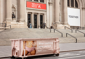 Truck Advertising for Knix in a busy intersection in New York City