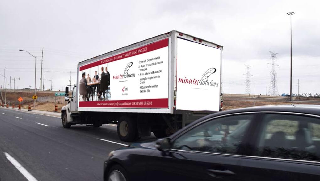 One Mobile Billboard for Minute Solutions in Toronto