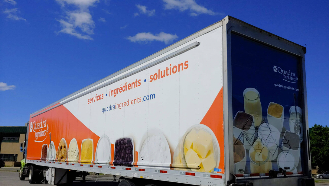 quadra ingredients ad on truckside advertising