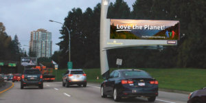 One Planet, One Child campaign using landscape billboards to say Love the Planet.