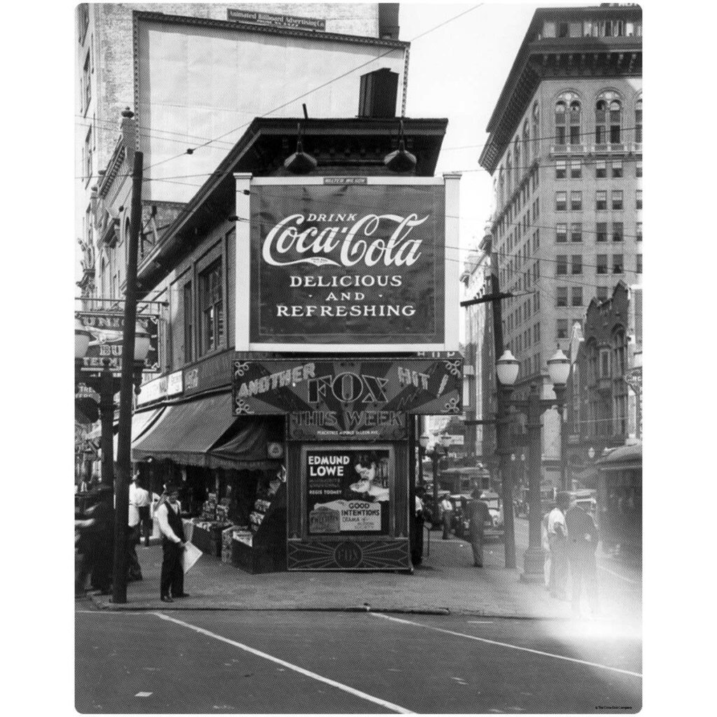 One of the first billboards of Coca-Cola in the 1800's.