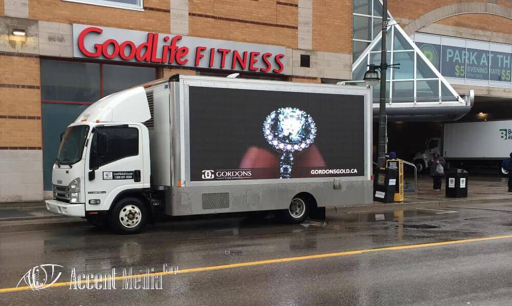 Accent Media uses a glass door approach to some of their mobile trucks