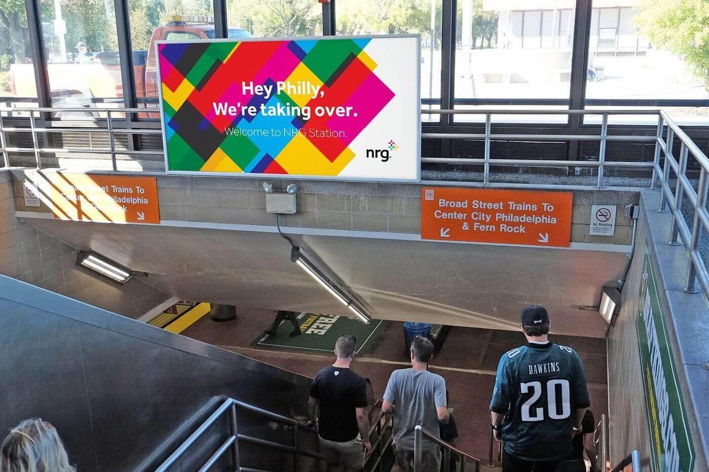 The SEPTA advertises to commuters making their way downtown