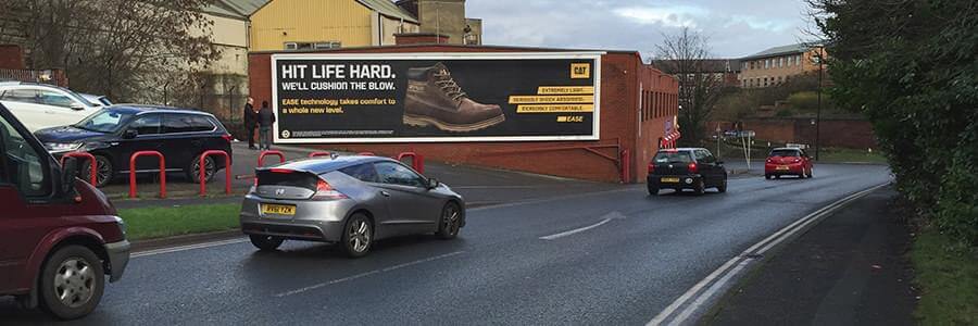 This billboard at car level makes great contact with motorists heading in a certain direction