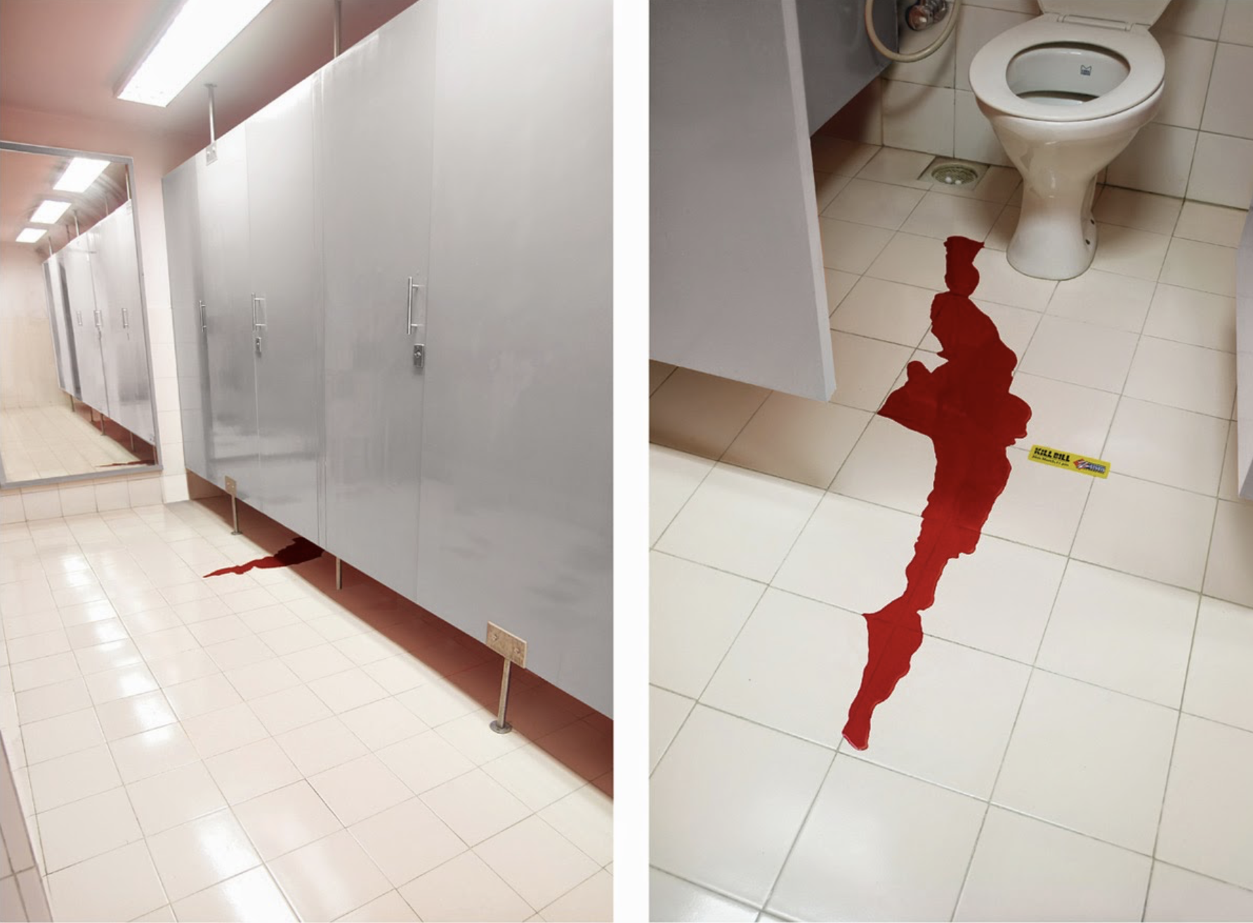 This Kill Bill ambient floods a public bathroom
