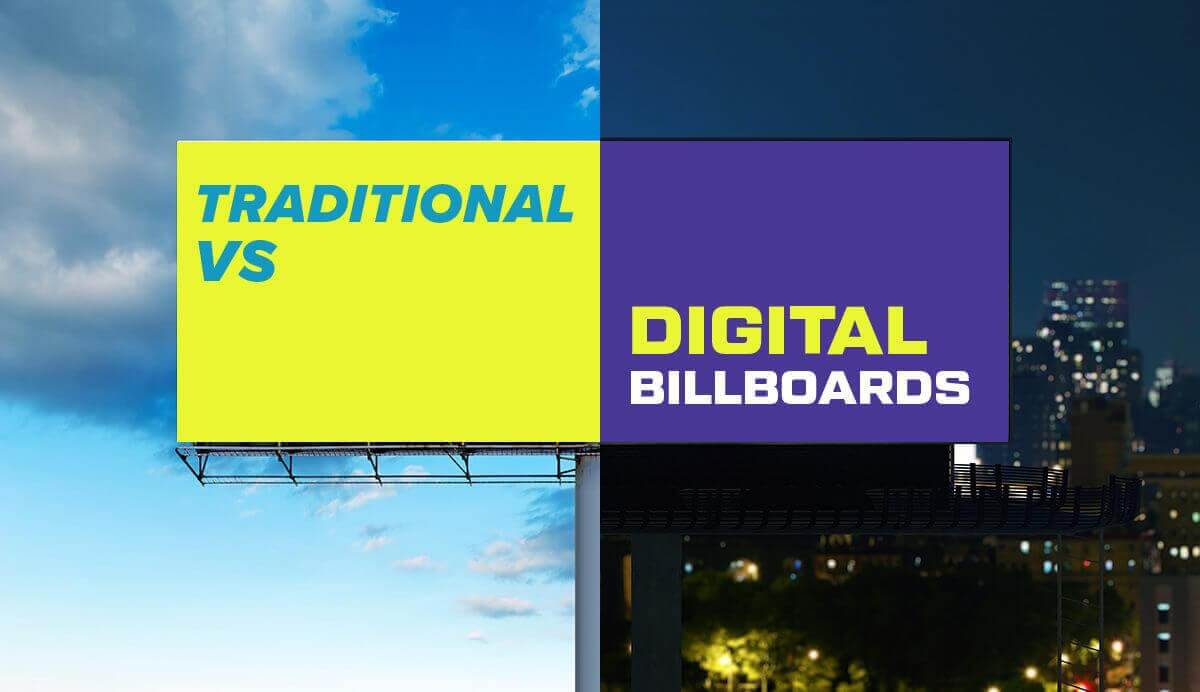 An Image Comparing Standard and Digital Billboards