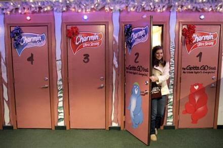 Restroom door ads give consumers a piece of branding info upon entry