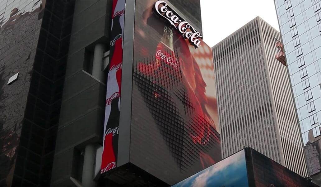 This robotic 3D billboard for Coca-Cola shook things up in NYC because of its dominating presence mixed with new tech