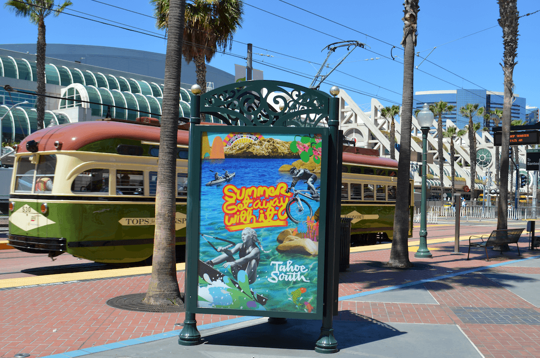 Backlit billboards is Gaslamp offer people with an experience to soak up the outdoors