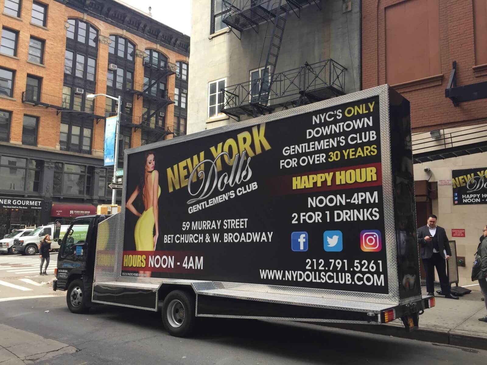 Mobile billboards move to meet the eyes of many New Yorkers