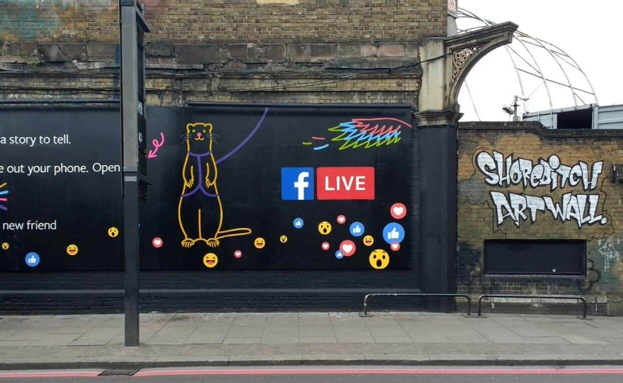 facebook live streaming campaign ooh outdoor advertising out-of-home bus stop billboard 