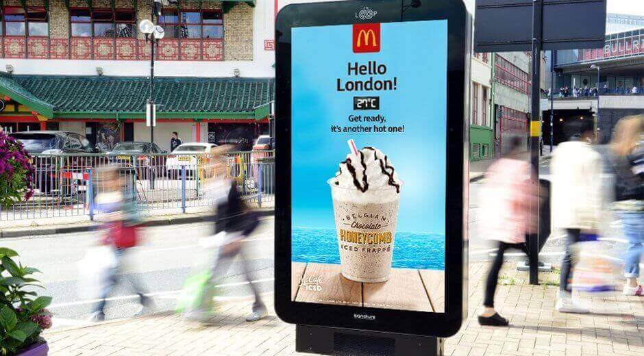 A digital out-of-home advertisement.