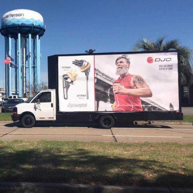Static mobile billboards are good for large-scale brand awareness 