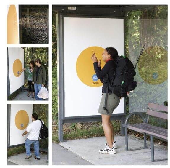 The sneezing shelter by Science World makes a commuter's day more interactive and fun