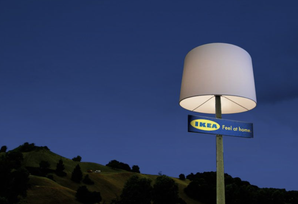 This creative IKEA ambient simply put a lampshade over a streetlight