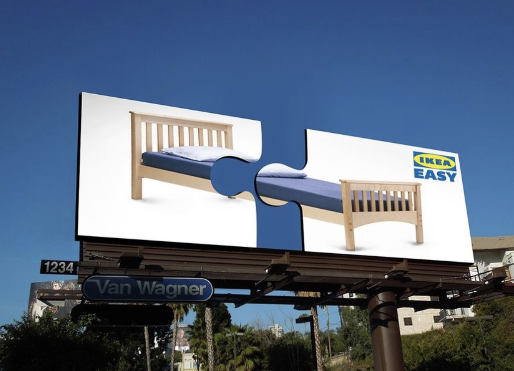 This billboard uses an ambient tactic to display its message