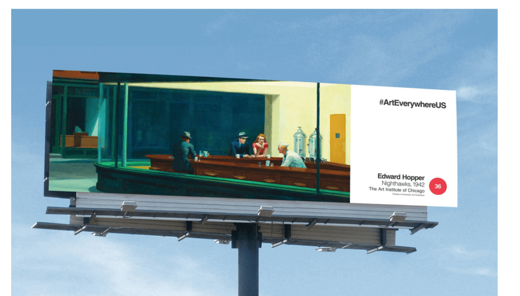 An interactive art-focused billboard will touch at the hearts of a certain demographic