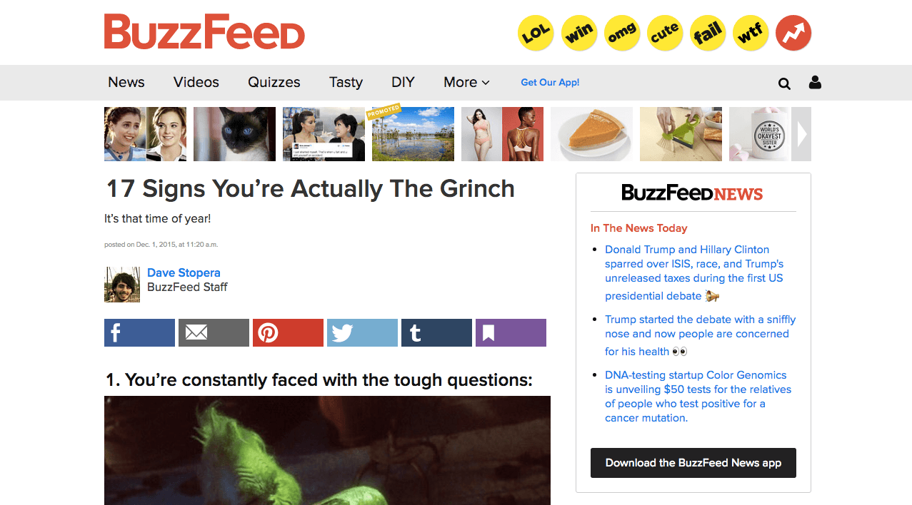 Buzzfeed has challenged effective advertising due to its pithy listicle format.