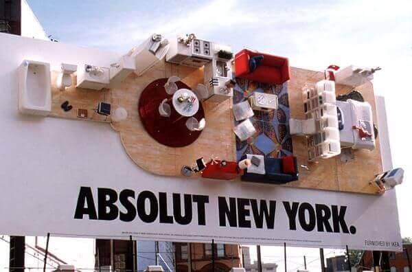 A New York City apartment is powered by IKEA in this Absolut bottled 3D billboard