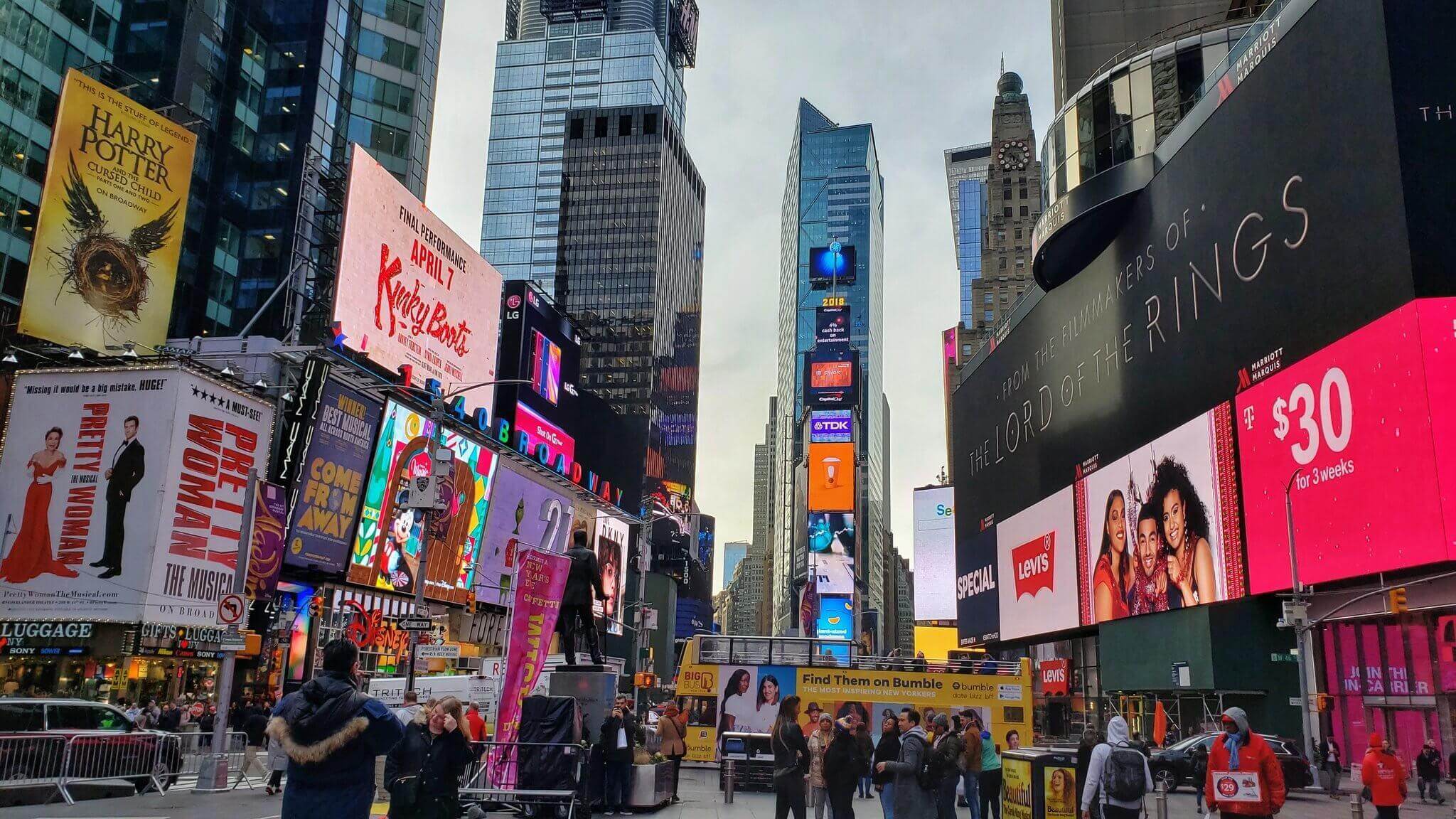 Advertising billboards in Time Square