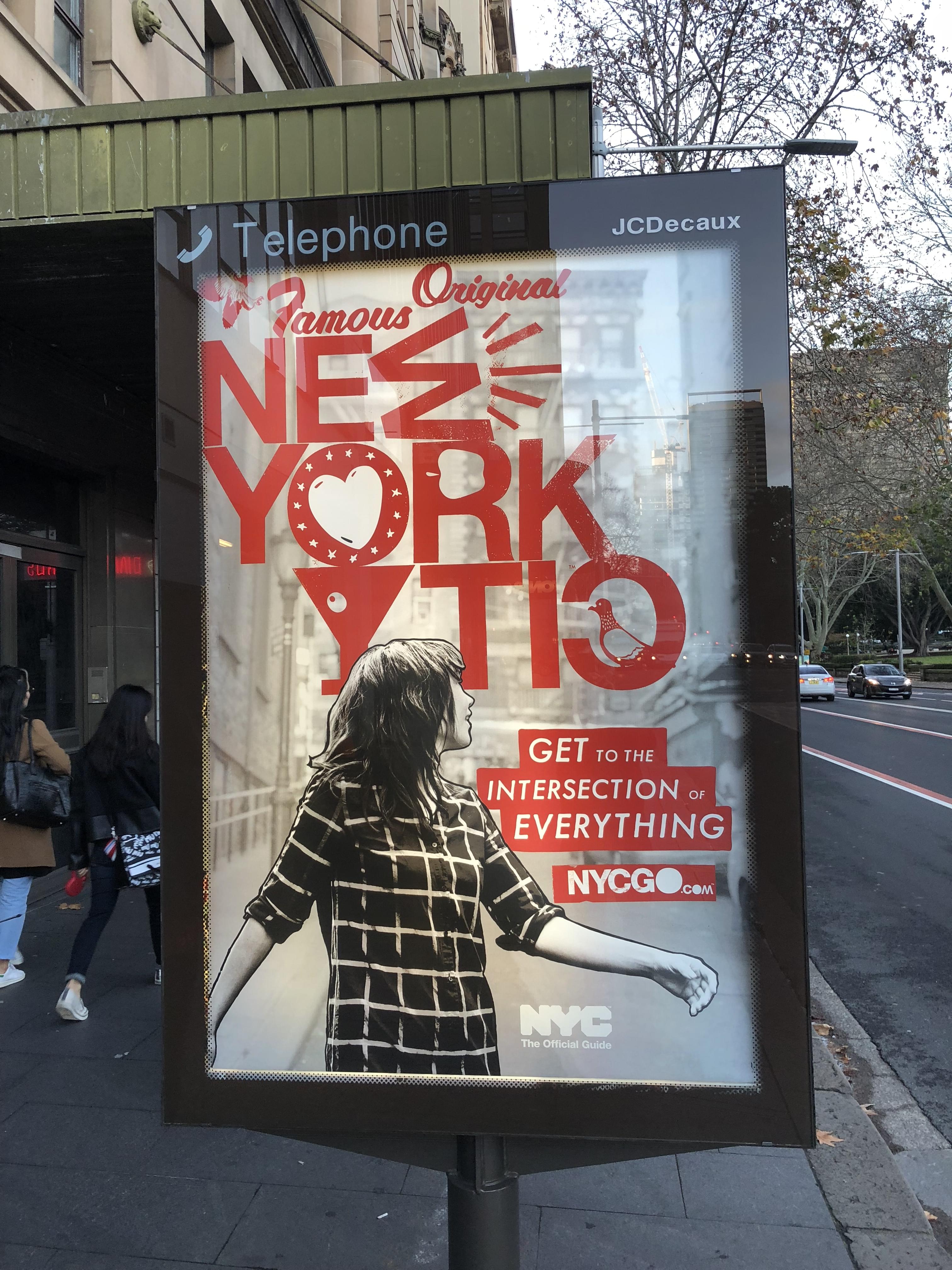 Outdoor advertising in the streets of New York