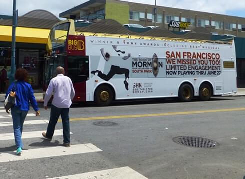 SFMTA ads cater to passengers and San Francisco residents passing by