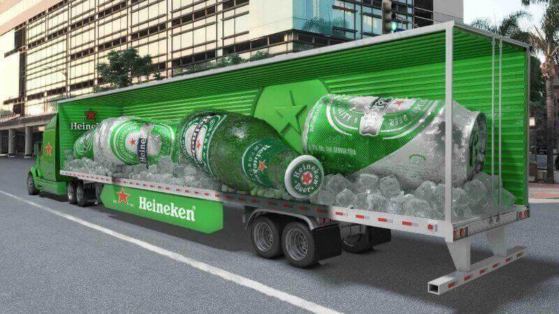 Mobile advertisements aren't easy to miss, as shown here with this Heineken display