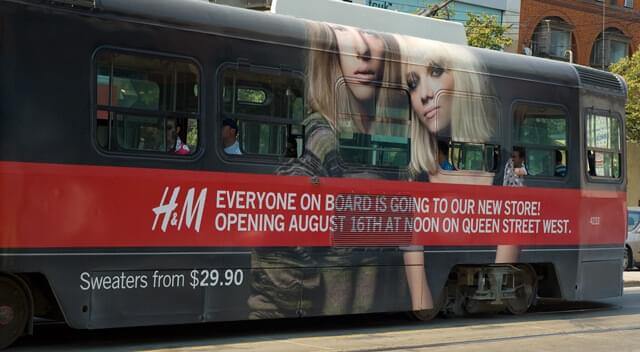 Exterior bus ads target just about everybody outdoors, whether walking or driving