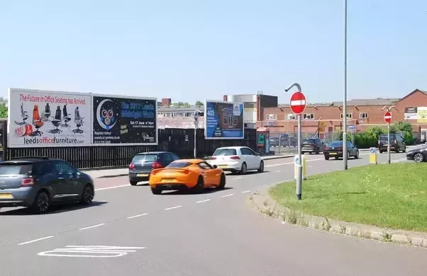 Billboards across the  busy roads
