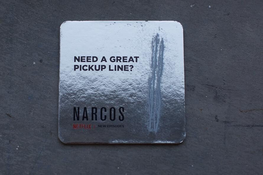 narcos netflix campaign advertising marketing ooh outdoor out-of-home bar tv shows