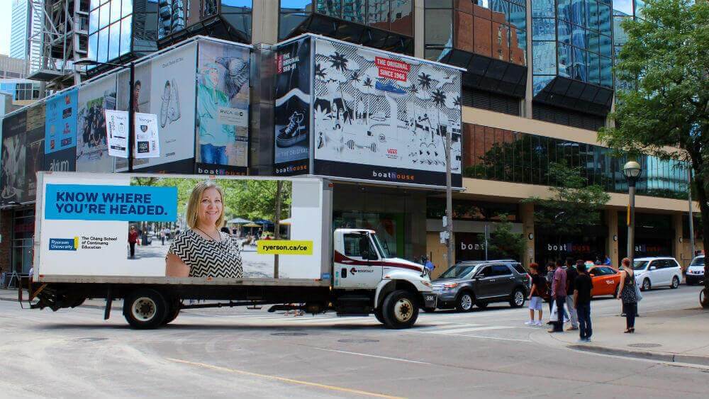Image of Haulerads truck in downtown Toronto