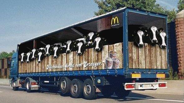 mcdonalds cow truck ad 