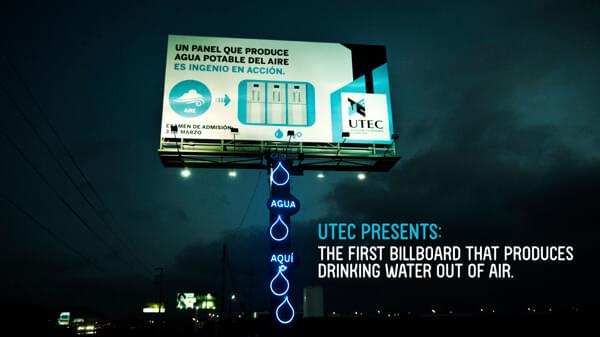 Billboards can be water generators, with the help of motivated engineers