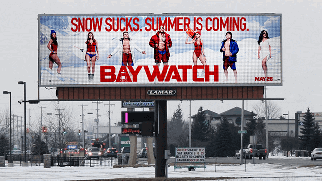 An image of a billboard advertisement for Baywatch.