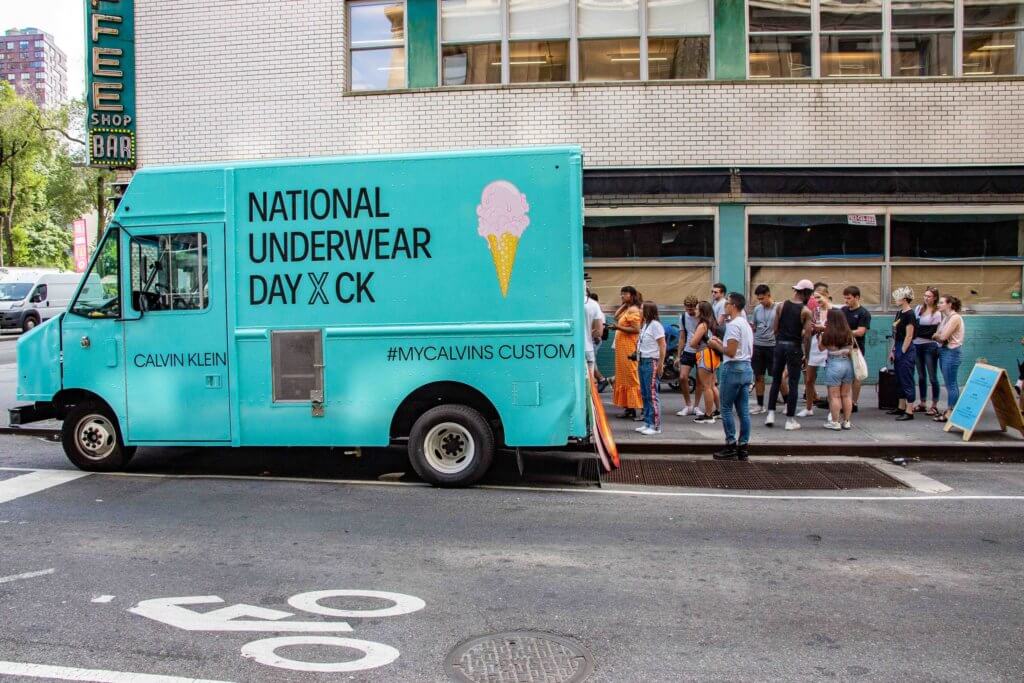 Calvin Klein National Underwear Day Campaign with Ice Cream Food Truck.