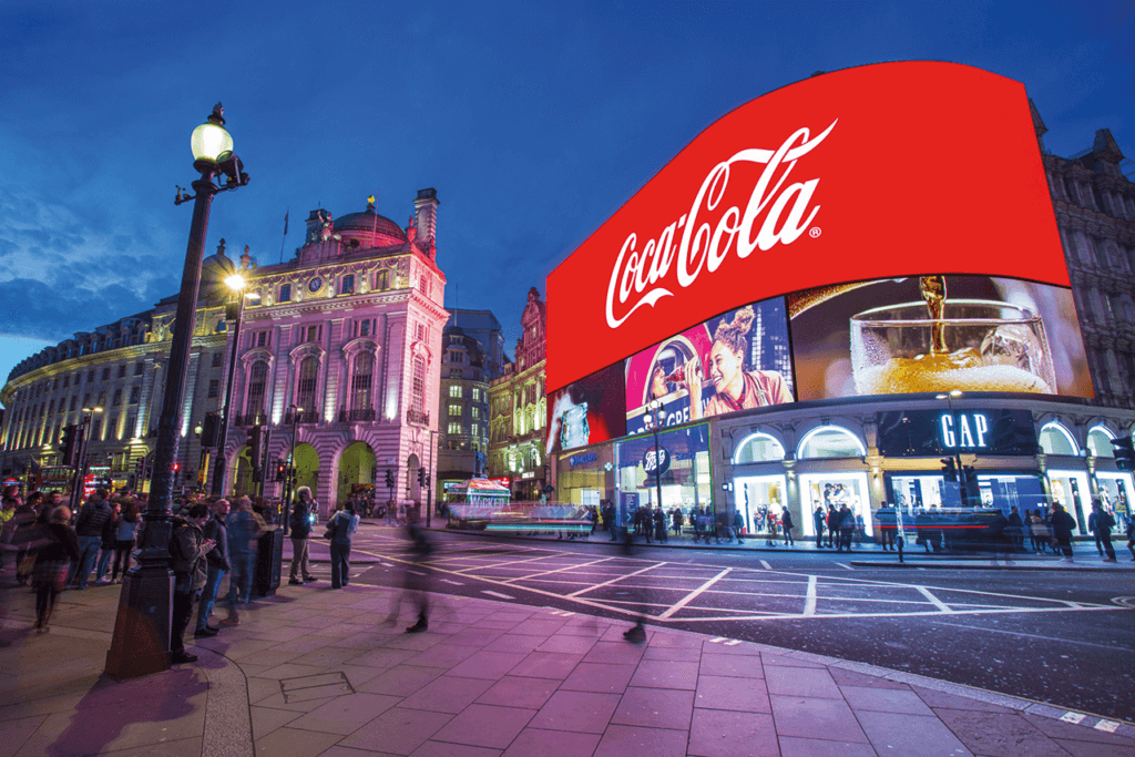 Modern Day OOH of Coca-Cola Piccaddilly Lights.