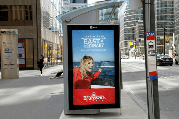 Tourism New Brunswick attracted visitors by erecting billboards across Canada
