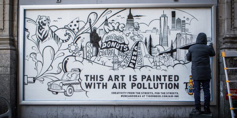 Heineken's Tiger Beer Campaign with Air Ink using air pollution to paint.