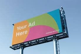Colorful billboard that reads "Your Ad Here."