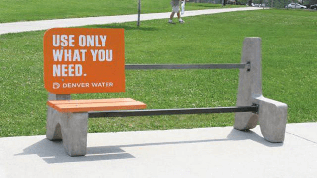 Clever Denver Water OOH Bench Ad