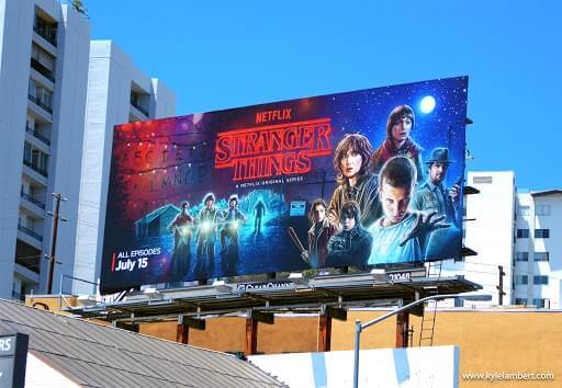Billboard advertising Netflix series, Stranger Things.